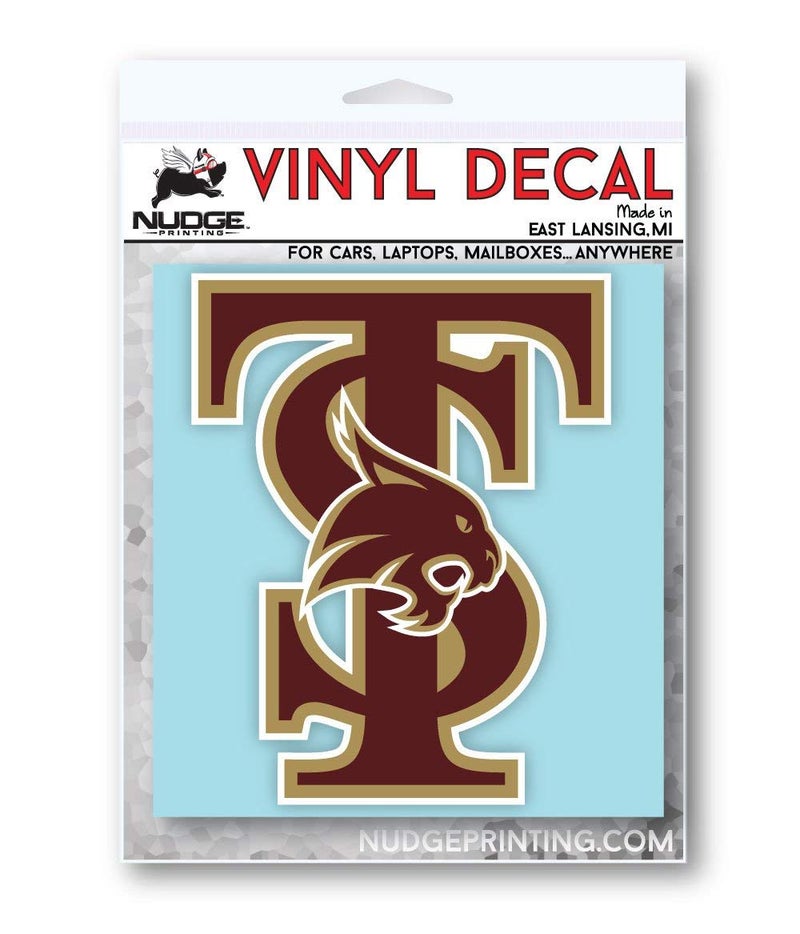 Nudge Printing Collegiate NCAA Car Decal Made from Premium Weatherproof Vinyl (Texas State TS - Maroon) - Image 4